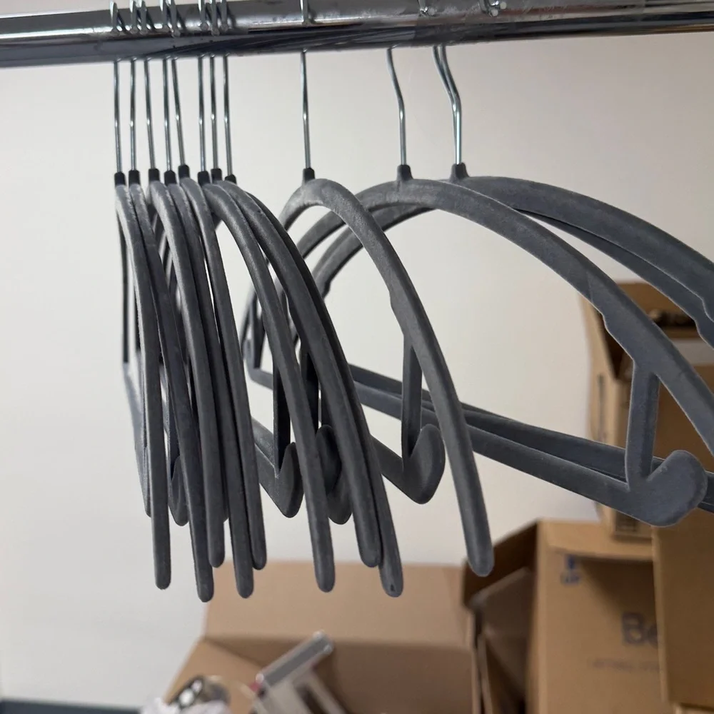 12 Gray Velvet Hangers